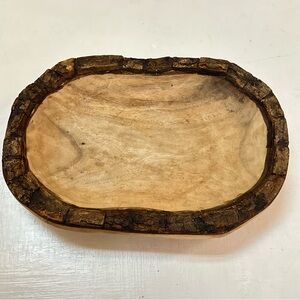 Decorative Wooden Bowl Rustic Handmade Wooden Bowl for Snacks Bread